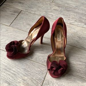 Badgley Mischka- Burgundy red heel pumps.